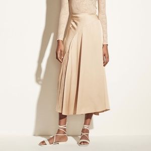 Vince Skirts Nwt Vince Mixed Media Panel Asymmetrical Midi